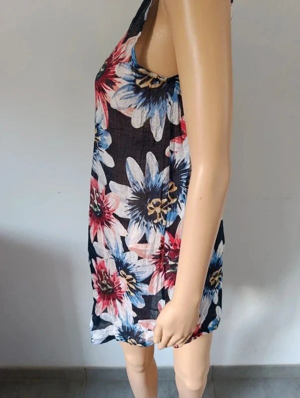 blusa túnica Molly Bracken con flores sin mangas – Talla M – Azul marino multicolor – photo 6